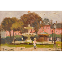 Antique French Impressionist Oil Painting "Place des Vosges", Paris, Paul de Frick 1908