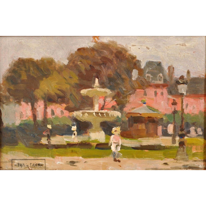 Antique French Impressionist Oil Painting "Place des Vosges", Paris, Paul de Frick 1908