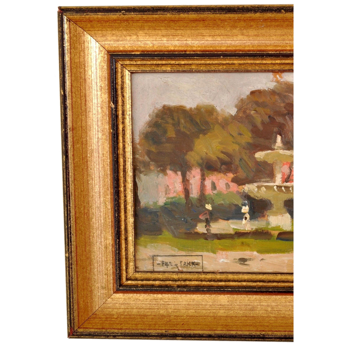 Antique French Impressionist Oil Painting "Place des Vosges", Paris, Paul de Frick 1908