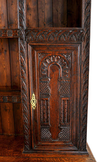 Antique Carved Oak Georgian Welsh Dresser / Cupboard, circa 1820