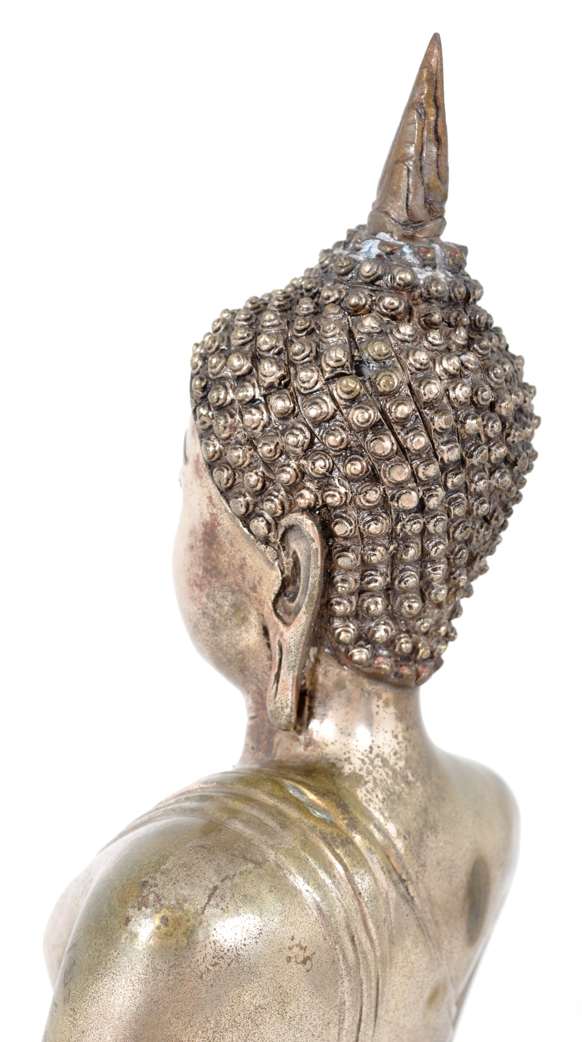 Large Antique 19th Century Tibetan Silver Gilt Bronze Buddha Statue / Sculpture, circa 1850