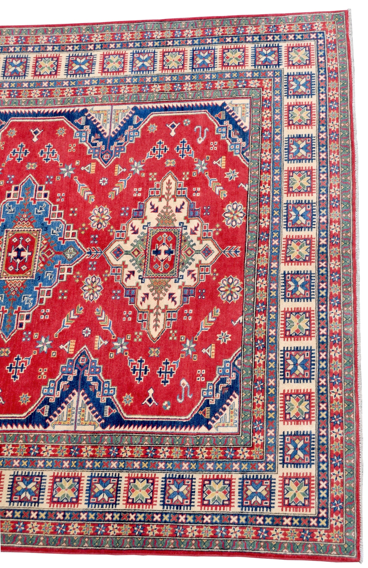 Caucasian Kazak Vegetable Dyed Tribal Carpet