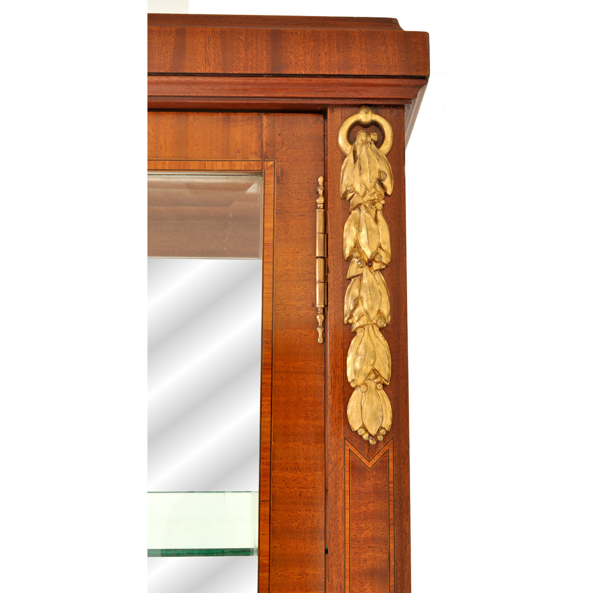 Antique French Louis XVI Inlaid Walnut Vitrine / Bibliotheque / Bookcase, circa 1890