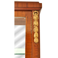 Antique French Louis XVI Inlaid Walnut Vitrine / Bibliotheque / Bookcase, circa 1890