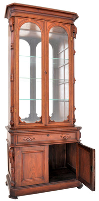 Antique American Walnut Renaissance Revival Bookcase, Circa 1870
