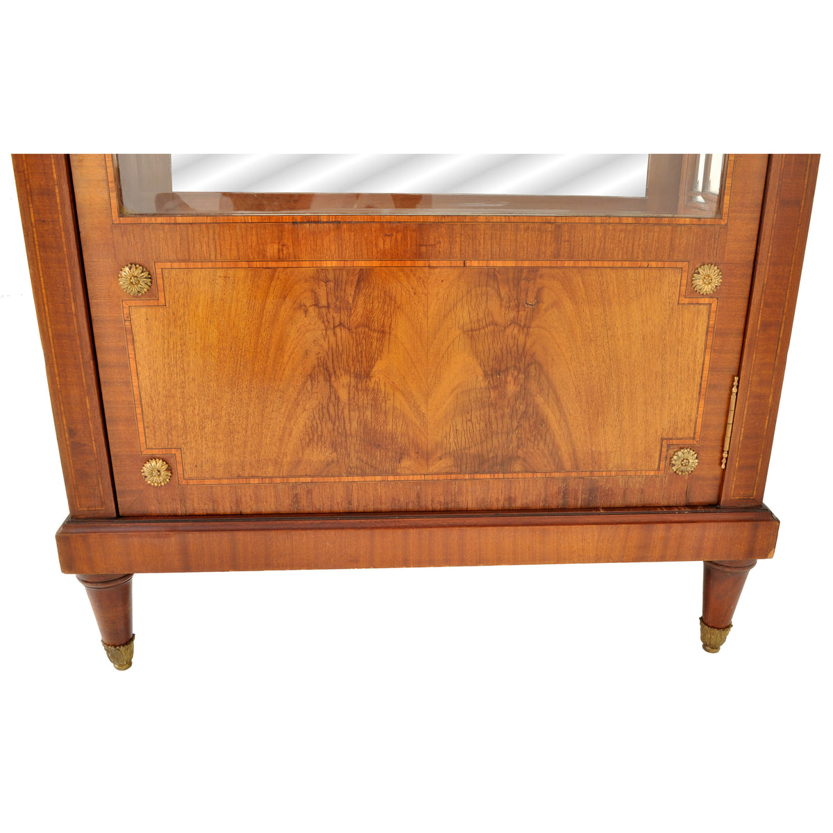 Antique French Louis XVI Inlaid Walnut Vitrine / Bibliotheque / Bookcase, circa 1890