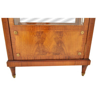 Antique French Louis XVI Inlaid Walnut Vitrine / Bibliotheque / Bookcase, circa 1890