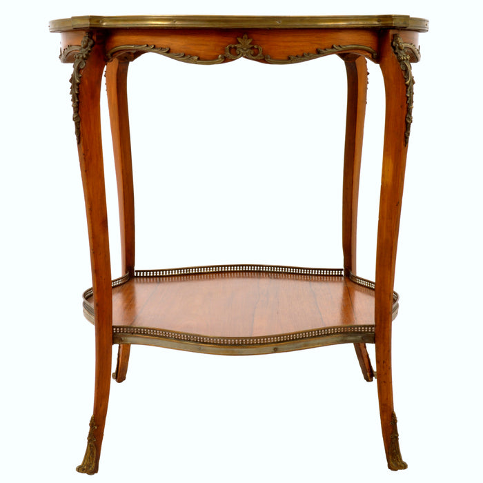 Antique 19th Century French Louis XV Marquetry & Ormolu Side / Center Table, circa 1880