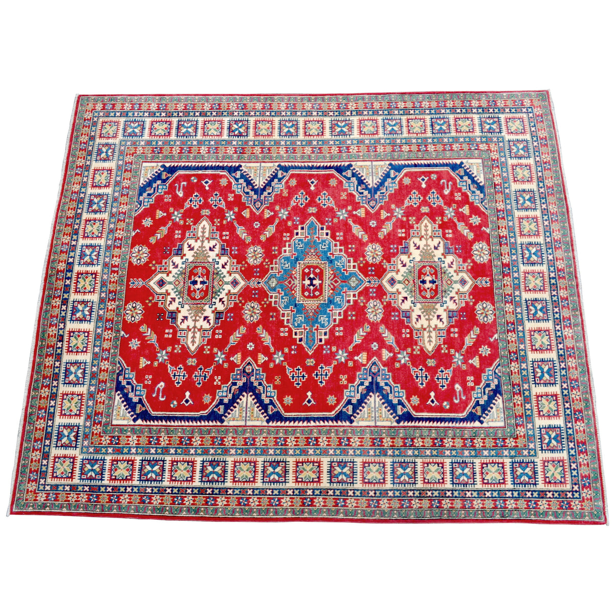 Caucasian Kazak Vegetable Dyed Tribal Carpet