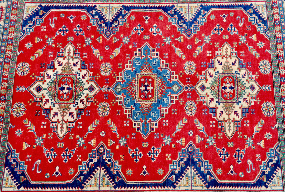 Caucasian Kazak Vegetable Dyed Tribal Carpet