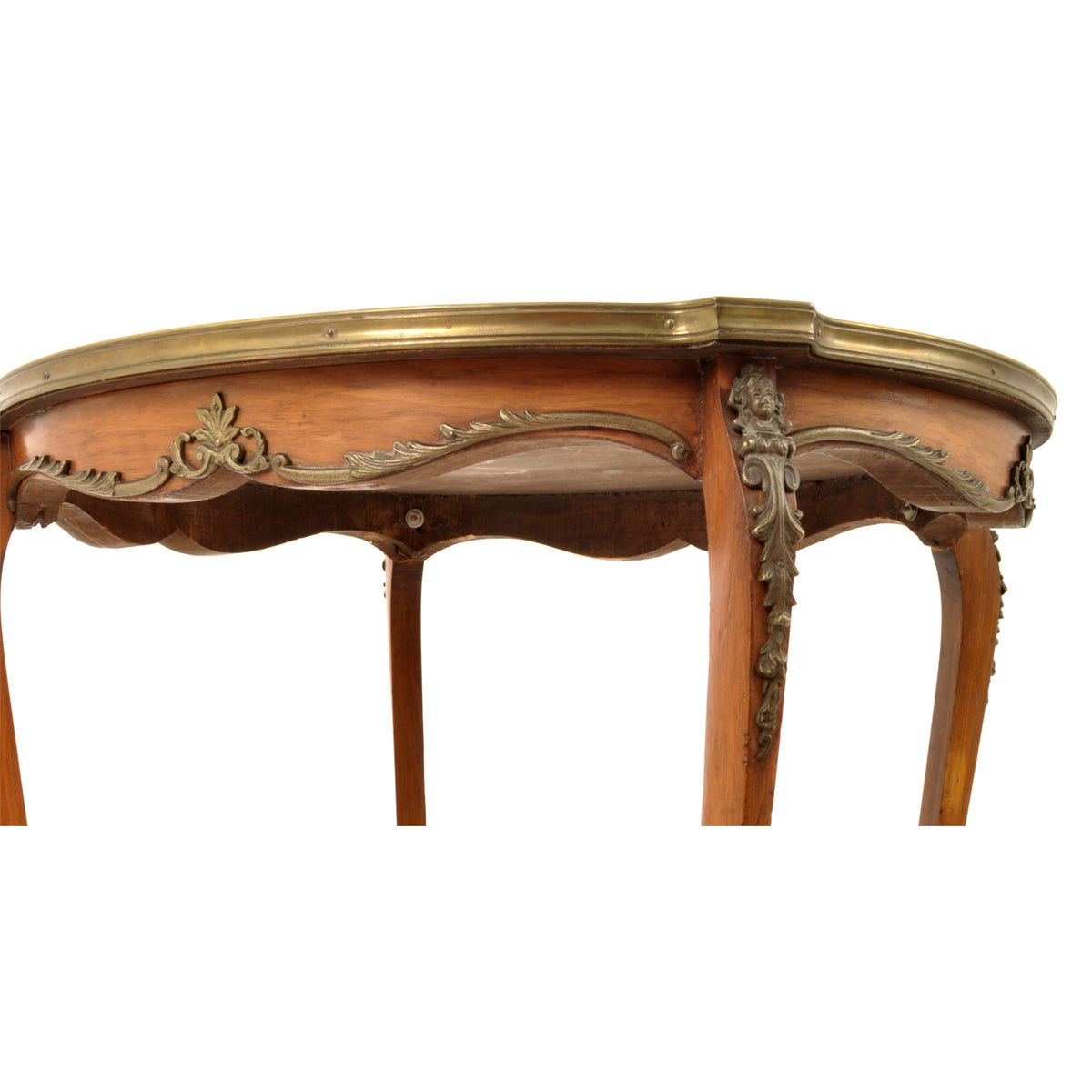 Antique 19th Century French Louis XV Marquetry & Ormolu Side / Center Table, circa 1880