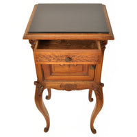 Antique French Provincial Louis XVI Carved Walnut & Marble Nightstand / Table, circa 1880