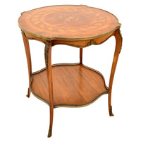 Antique 19th Century French Louis XV Marquetry & Ormolu Side / Center Table, circa 1880
