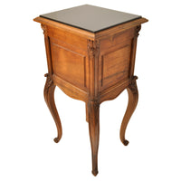 Antique French Provincial Louis XVI Carved Walnut & Marble Nightstand / Table, circa 1880