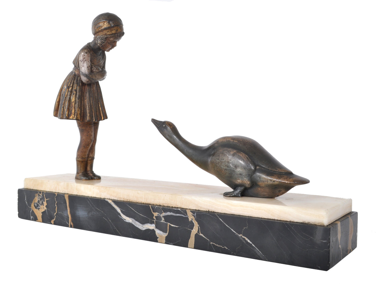 Antique French Art Deco Bronze Figural Group / Statue, Demetre Chiparus (1886-1947), 1930s