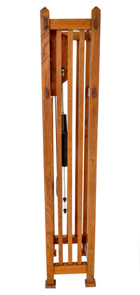 Antique American Mission Arts & Crafts Oak 8-Day Grandfather Tall Case Clock, Circa 1900