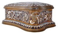 Fine Antique French Art Nouveau Bronze Champlevé Enamel lidded Jewelry Box, circa 1900