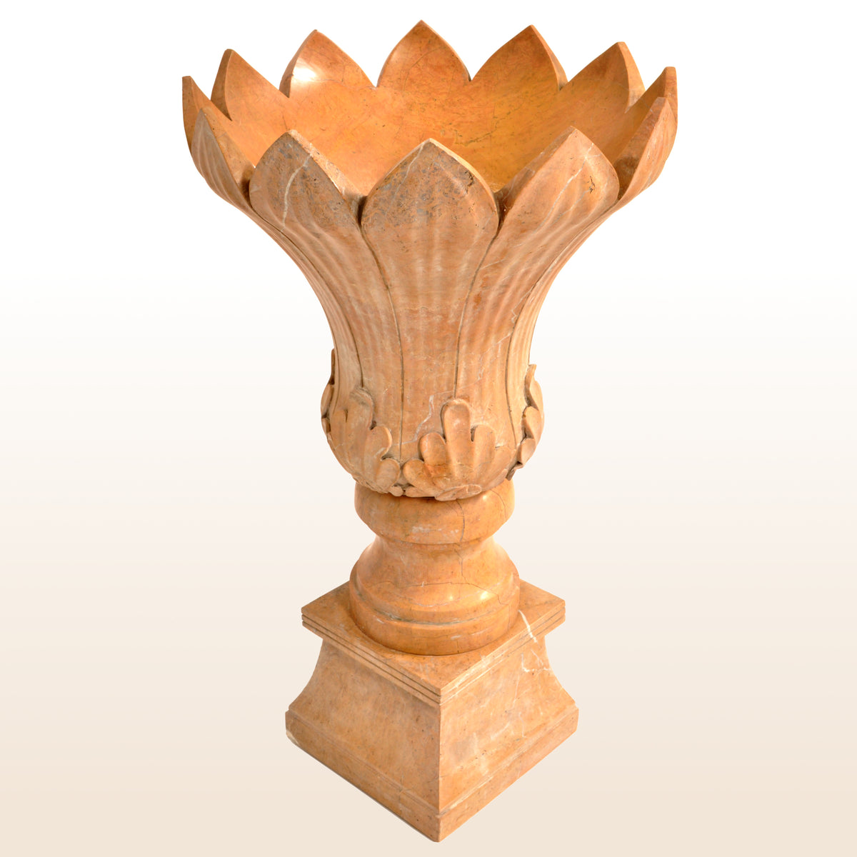 Monumental Pair of Antique 19th Century Italian Sienna Marble Urns / Planters circa 1830