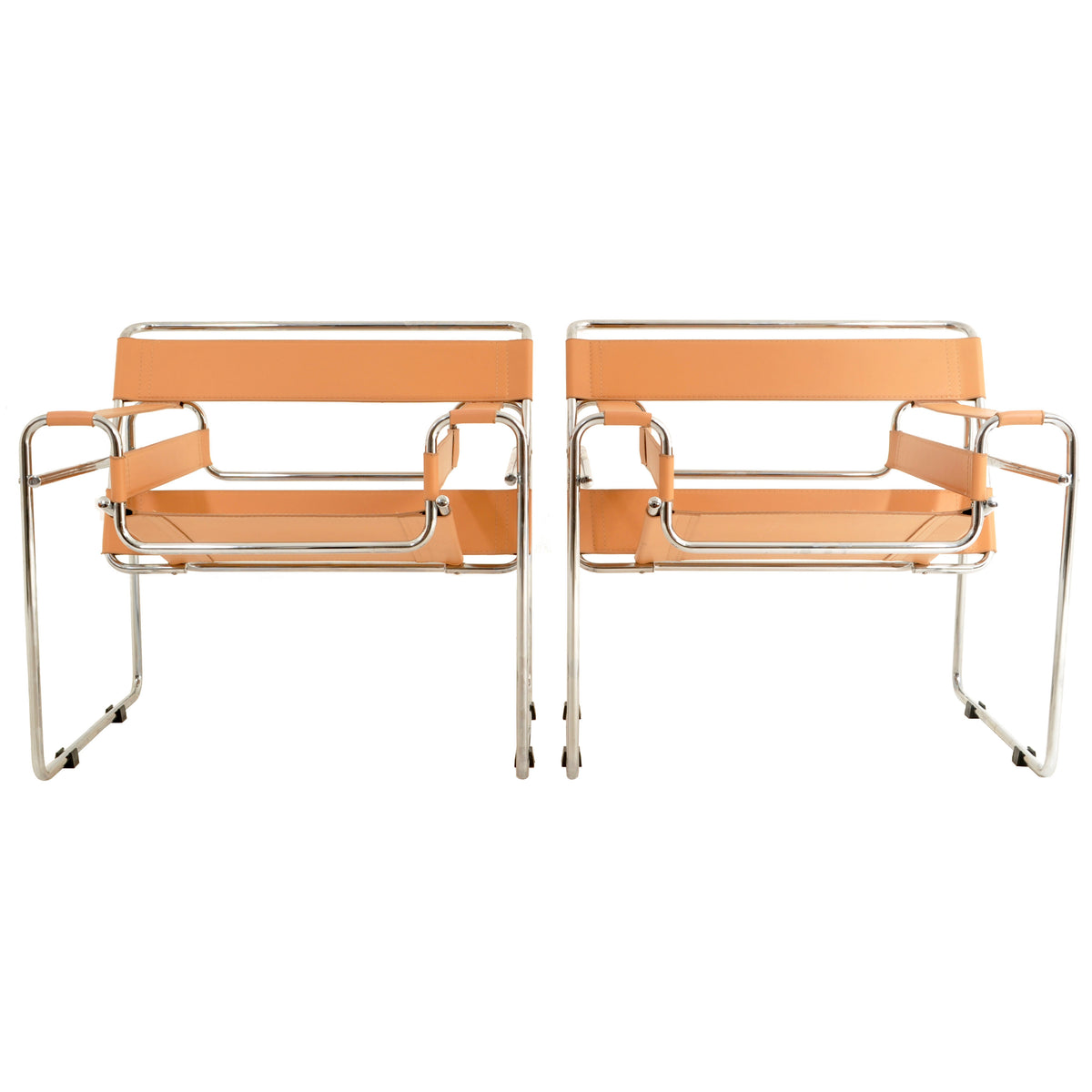 Pair of Vintage Wassily Chairs by Marcel Breuer and Produced by Cassina of Italy, 1980s