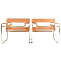 Pair of Vintage Wassily Chairs by Marcel Breuer and Produced by Cassina of Italy, 1980s