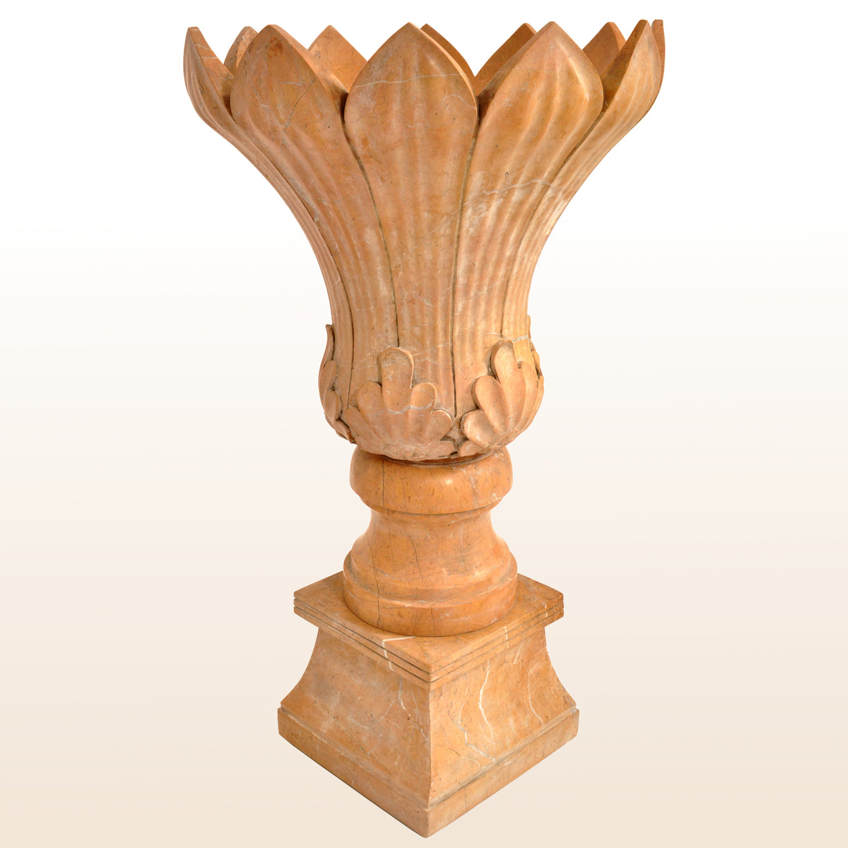 Monumental Pair of Antique 19th Century Italian Sienna Marble Urns / Planters circa 1830