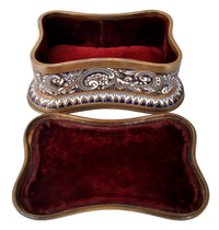Fine Antique French Art Nouveau Bronze Champlevé Enamel lidded Jewelry Box, circa 1900