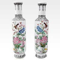 Pair of Antique Chinese Republic Period Porcelain Vases, Circa 1915
