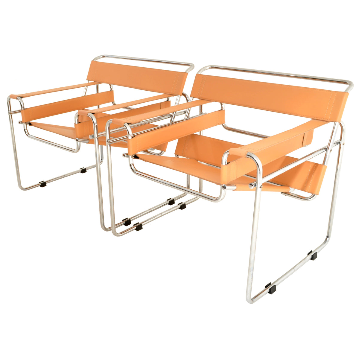 Pair of Vintage Wassily Chairs by Marcel Breuer and Produced by Cassina of Italy, 1980s