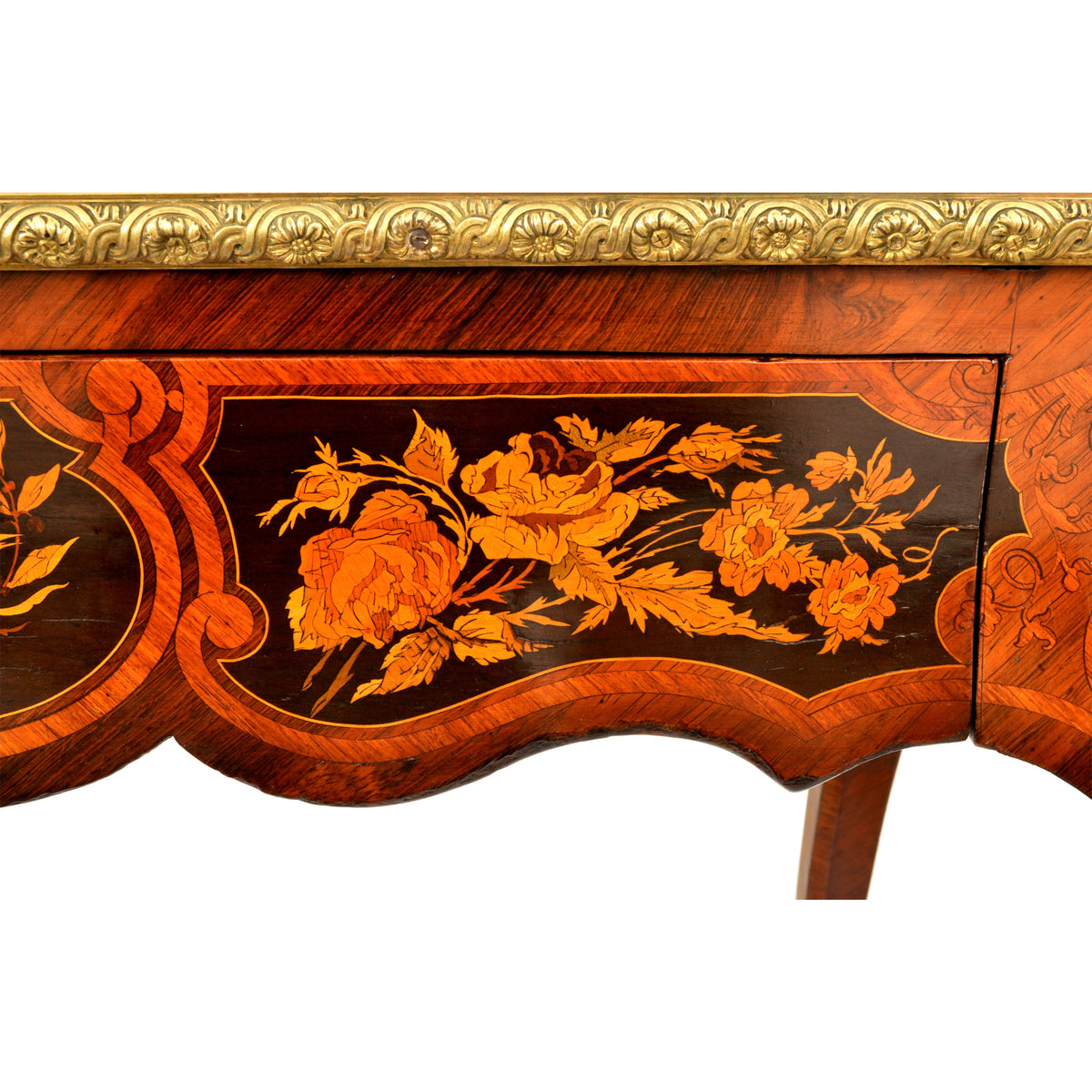 Antique 19th Century French Louis XVI Marquetry Ormolu Writing Desk / Table, circa 1895