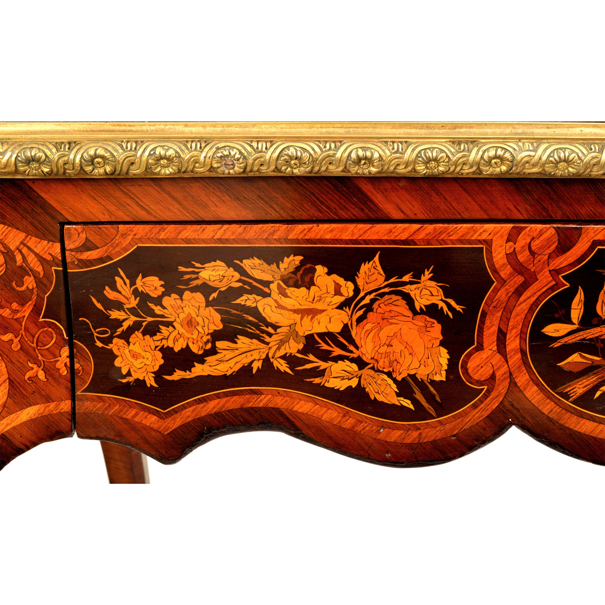 Antique 19th Century French Louis XVI Marquetry Ormolu Writing Desk / Table, circa 1895