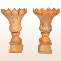Monumental Pair of Antique 19th Century Italian Sienna Marble Urns / Planters circa 1830