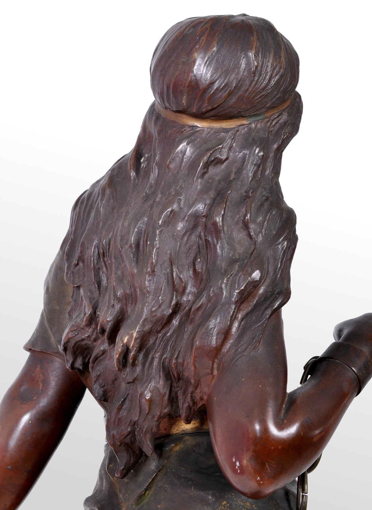 Antique French Art Nouveau Bronze Figure, "Prise de Corsaire", Emmanuel Villanis, circa 1890