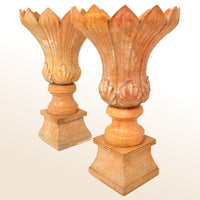 Monumental Pair of Antique 19th Century Italian Sienna Marble Urns / Planters circa 1830