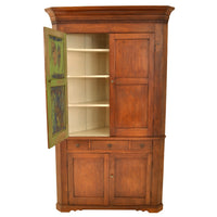 Antique American Colonial 19th Century Cherry Corner Cabinet Pennsylvania, circa 1830
