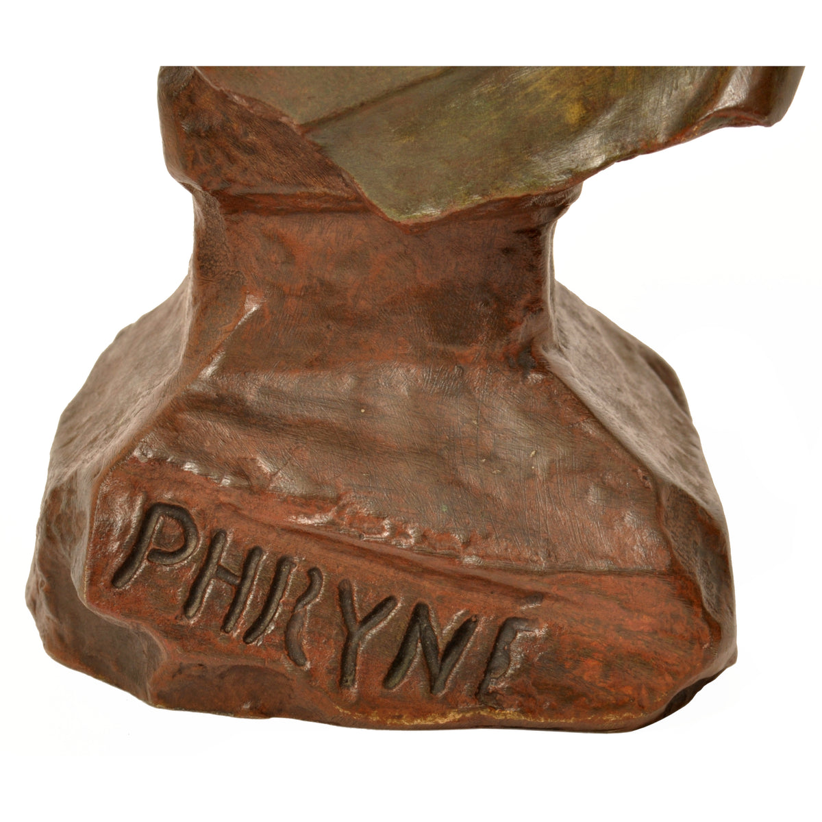 Antique French Art Nouveau Bronze Female Bust "Phryne" Emanuel Villanis Circa 1900