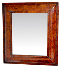 Antique William and Mary Laburnum Oyster Veneer Cushion-Shaped Mirror, Circa 1690