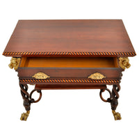 Antique American Merklen Brothers of New York Walnut Barley Twist Library / Writing Table, circa 1885