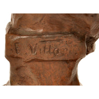 Antique French Art Nouveau Bronze Female Bust "Phryne" Emanuel Villanis Circa 1900