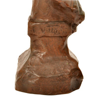 Antique French Art Nouveau Bronze Female Bust "Phryne" Emanuel Villanis Circa 1900