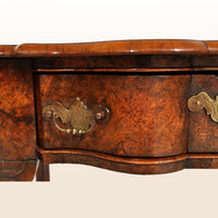 Antique Queen Anne Serpentine Burl Yew & Walnut Inlaid Side Table / Lowboy, circa 1710