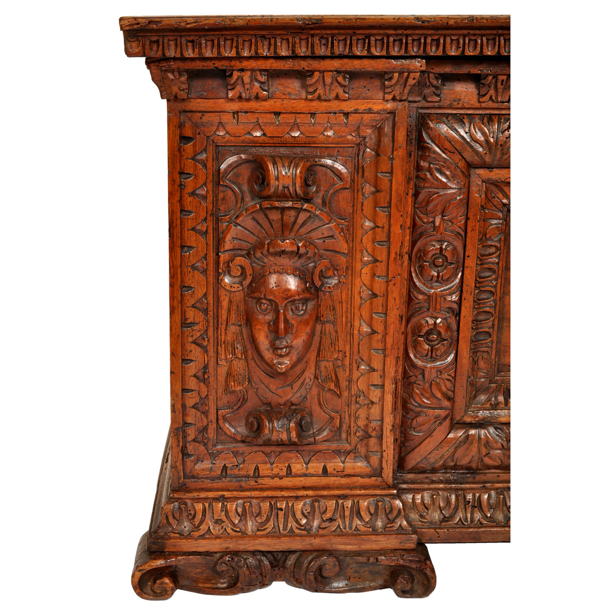 Antique 17th Century Italian Baroque Carved Walnut Cassone / Coffer / Chest, circa 1680