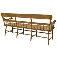 Antique American Colonial Federal Baltimore Painted Spindled Windsor Bench, circa 1820