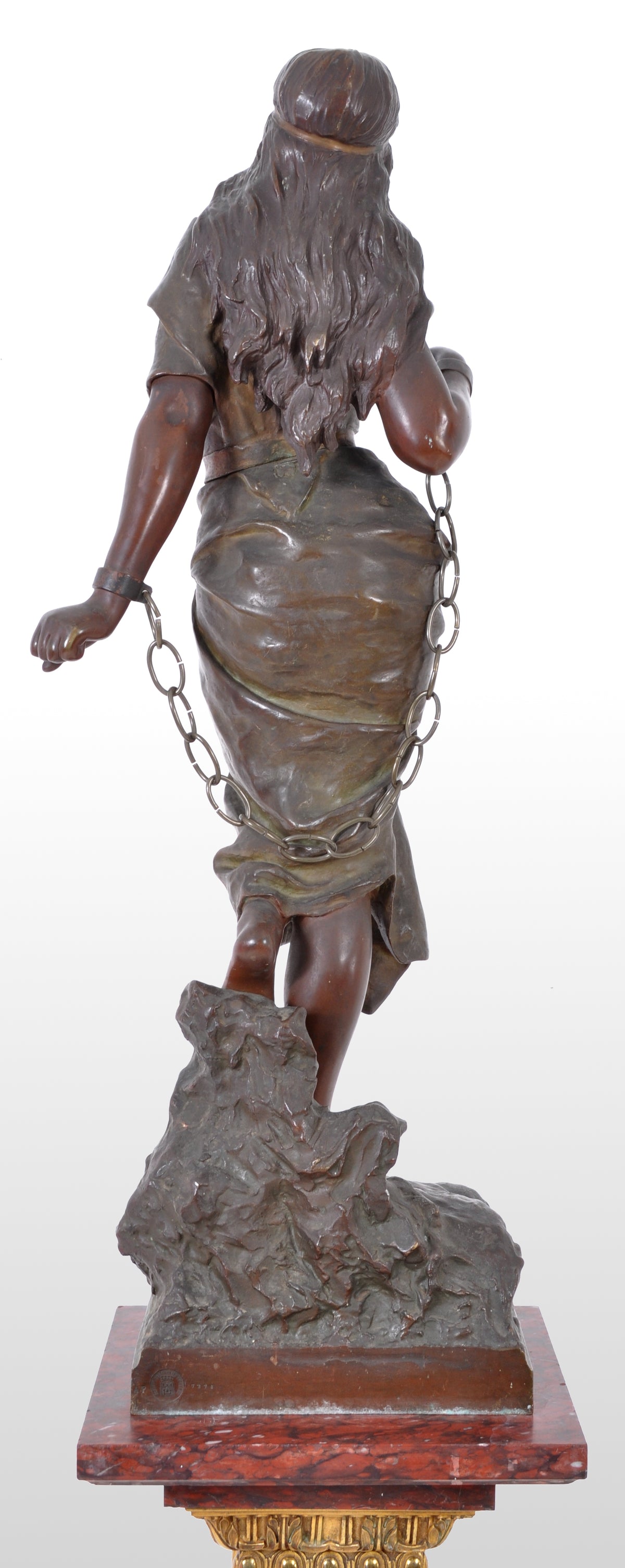 Antique French Art Nouveau Bronze Figure, "Prise de Corsaire", Emmanuel Villanis, circa 1890