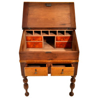 Antique Cherry and Tiger Maple New England Plantation Sheraton Desk/Secretary, circa 1820