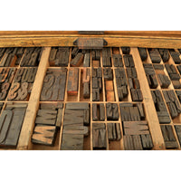 Antique American Oak Hamilton Moveable Type Print Cabinet Flat File, Circa 1910