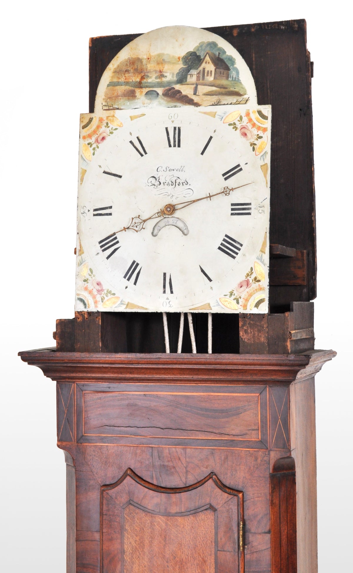Antique English 8-Day Longcase/Grandfather Clock by C. Sewell Bradford, circa 1820