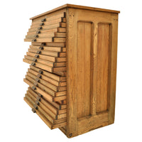 Antique American Oak Hamilton Moveable Type Print Cabinet Flat File, Circa 1910