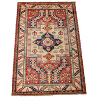 Vegetable Dyed Caucasian Style Kazakh Rug with Shirvan Design