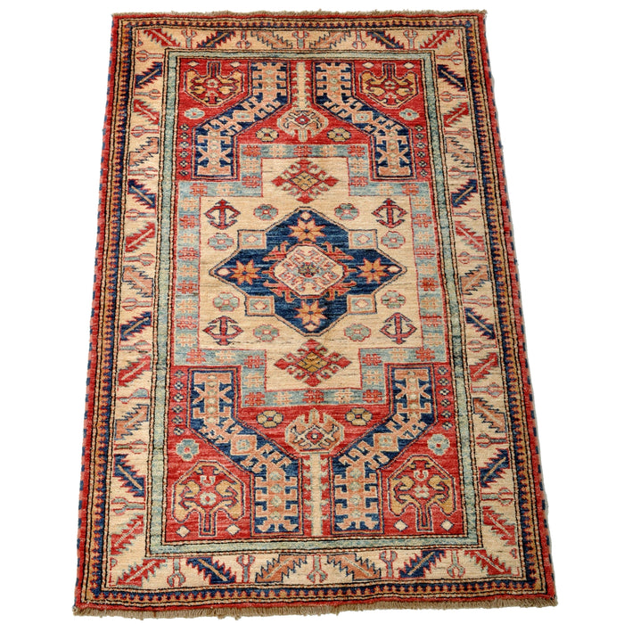 Vegetable Dyed Caucasian Style Kazakh Rug with Shirvan Design
