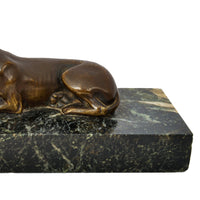 Antique French Animalier Bronze Marble Greyhound Sculpture Desk Paperweight Circa 1900